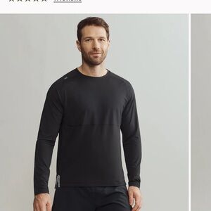 RHONE Extra Mile Black Long Sleeve Athletic Shirt